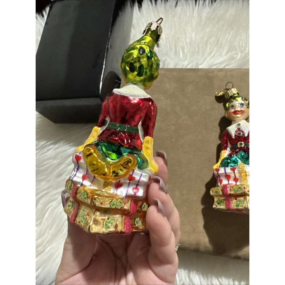 christopher radko lot of 2 Mary Mischief elf christmas ornaments VNTG 2000 w box